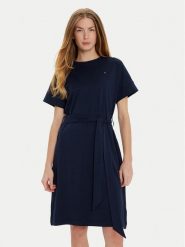 Tommy Hilfiger Sukienka codzienna WW0WW45183 Granatowy Regular Fit. Niebieskie sukienki damskie Tommy Hilfiger, na co dzień, l, bez wzorów, z bawełny, bez kołnierzyka, bez ramiączek, proste. Za 299.99 zł.