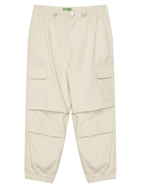 United Colors Of Benetton Spodnie materiałowe 4L2VCF046 Beżowy Relaxed Fit. Brązowe spodnie dziewczęce United Colors Of Benetton, z bawełny. Za 69.99 zł.