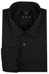 Jednokolorowa, Bawełniana Koszula o Prostym Kroju - Czarna. Czarne koszule męskie Pazzani, bez wzorów, z bawełny, bez kołnierzyka, bez ramiączek. Za 169.00 zł.