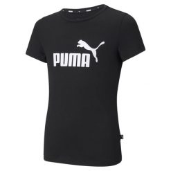 Koszulka Córka Puma Essentials czarny. Czarne bluzki damskie Puma, bez wzorów, bez kołnierzyka. W wyprzedaży za 67.45 zł.