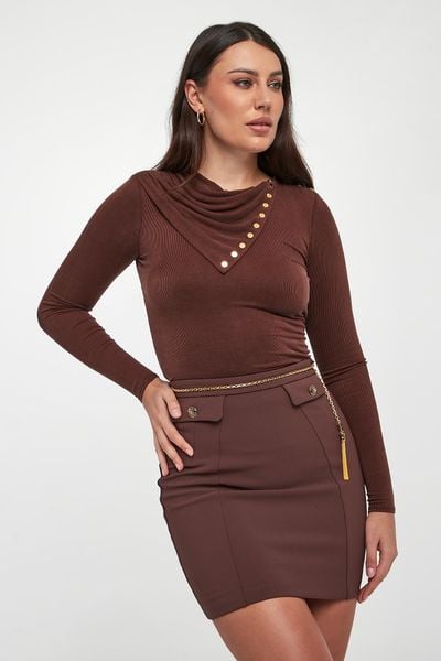 Bluzka damska w prążki ELISABETTA FRANCHI. Bluzki damskie Elisabetta Franchi, bez wzorów, bez kołnierzyka, bez ramiączek. Za 1,779.00 zł.