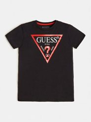 Guess T-Shirt L73I55 K8HM0 Czarny Regular Fit. Czarne t-shirty chłopięce Guess, z aplikacjami, z bawełny, bez ramiączek. Za 49.99 zł.