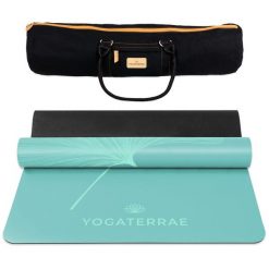 Mata do jogi PU i naturalnej gumy Light Ginkgos Yin Yang + torba do jogi. Zielone torebki klasyczne damskie YOGATERRAE, bez wzorów, bez dodatków. W wyprzedaży za 538.00 zł.