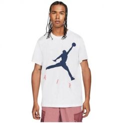Koszulka sportowa męska Nike Air Jordan Jumpman Hbr. Białe t-shirty sportowe męskie Nike, m, bez ramiączek. Za 236.00 zł.