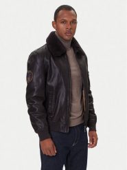 Milestone Kurtka skórzana Tom 531041 21070 Brązowy Regular Fit. Brązowe kurtki męskie Milestone, m, bez wzorów, ze skóry, bez kaptura. Za 2,299.00 zł.