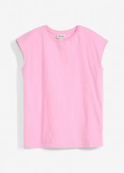 T-shirt z czystej bawełny organicznej. Czerwone koszulki dziewczęce bonprix, bez wzorów, z bawełny, bez ramiączek. Za 34.99 zł.