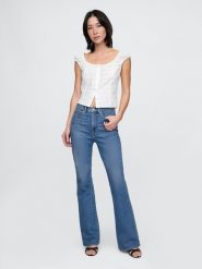 GAP Dżinsy - Flare fit - w kolorze niebieskim rozmiar: W29. Niebieskie jeansy damskie GAP, z podwyższonym stanem. Za 188.85 zł.