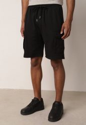 Czarne Szorty z Bawełną w Stylu Safari z Kieszeniami Cargo Sabririla. Czarne szorty męskie Born2be, na lato, bez wzorów, z bawełny. Za 69.99 zł.