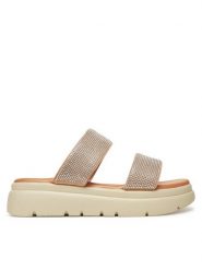 Clara Barson Klapki H3T9409-1 Beżowy. Brązowe klapki damskie Clara Barson, bez wzorów, z materiału, bez obcasa. Za 119.99 zł.