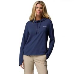 Bluza Z Kapturem Damska EU Sun Trek. Niebieskie bluzy z kapturem damskie Columbia, l, z bawełny. Za 257.99 zł.