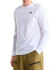 Bluza turystyczna męska The North Face M Evolution Simple Dome L/S Tee. Białe bluzy bez kaptura męskie The North Face, l, z bawełny. Za 141.00 zł.