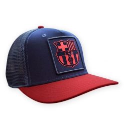 Czapka z daszkiem FC Barcelona - oficjalna licencjonowana. Czarne czapki męskie FC Barcelona, bez wzorów, z materiału. Za 99.00 zł.