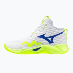 Buty do siatkówki Mizuno Wave Momentum Pro Mid. Żółte buty sportowe na co dzień damskie Mizuno, bez wzorów, z materiału, do siatkówki, mizuno wave. Za 467.90 zł.