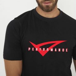T-shirt męski z bawełny PERFORMANCE czarny. Czarne t-shirty męskie Legea, m, bez wzorów, z bawełny, bez kołnierzyka. Za 43.00 zł.