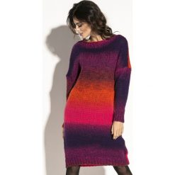 Wełniana sukienka ombre fb579. Szare sukienki damskie Fobya, bez wzorów, z wełny, bez kołnierzyka, bez ramiączek, maxi. Za 179.00 zł.