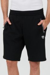 EA7 Czarne spodenki. Czarne szorty męskie EA7 Emporio Armani, bez kołnierzyka. W wyprzedaży za 289.99 zł.