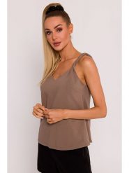 Made of emotion Top w kolorze jasnobrązowym rozmiar: S. Brązowe topy damskie Made Of Emotion, s, bez wzorów, bez kołnierzyka. Za 219.60 zł.