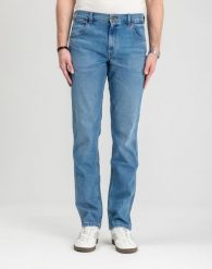 WRANGLER MĘSKIE SPODNIE JEANSOWE WRANGLER GREENSBORO COOL TWIST W15QYLZ70 112330710. Spodnie materiałowe męskie Wrangler, bez wzorów, z jeansu. Za 229.99 zł.