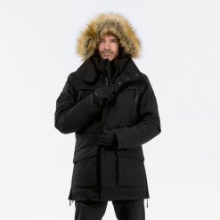 Parka turystyczna męska Quechua NH900 Warm wodoodporna -20°C. Czarne parki męskie QUECHUA, na zimę, m, bez wzorów, z syntetyku. Za 499.99 zł.