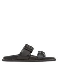 Pollini Klapki SA28172C0MTCS000 Czarny. Czarne klapki damskie Pollini, bez wzorów, ze skóry, bez obcasa. Za 1,389.00 zł.