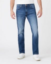 WRANGLER GREENSBORO MĘSKIE SPODNIE JEANSOWE BLUE SWEEP W15Q28294 112144757. Niebieskie spodnie materiałowe męskie Wrangler, bez wzorów, z jeansu. Za 239.99 zł.
