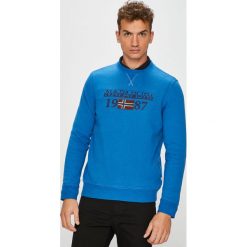 Napapijri - Bluza. Niebieskie bluzy bez kaptura męskie Napapijri, l, z bawełny. W wyprzedaży za 269.90 zł.