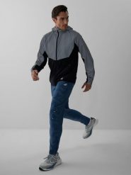 4F Spodnie do biegania szybkoschnące męskie - denim S. Niebieskie spodnie materiałowe męskie 4f, bez wzorów, z denimu. Za 249.99 zł.