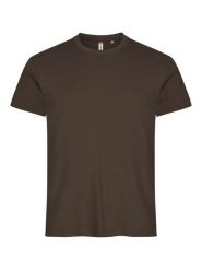 Clique Basic-T T-shirt męska dopasowana 100% bawełny. Brązowe t-shirty męskie CLIQUE, m, bez wzorów, z bawełny, bez kołnierzyka. Za 82.69 zł.