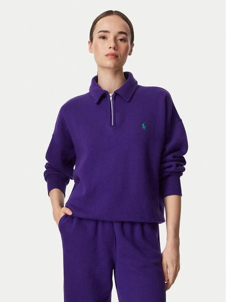 Polo Ralph Lauren Bluza 211B18685015 Fioletowy Regular Fit. Fioletowe bluzy bez kaptura damskie Polo Ralph Lauren, s, z bawełny. Za 773.99 zł.
