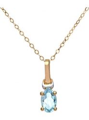 Revoni Złoty naszyjnik z topazem - dł. 45 cm rozmiar: onesize. Niebieskie naszyjniki damskie Revoni, złote. Za 782.99 zł.