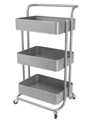 Echtwerk Wózek kuchenny w kolorze srebrnym - 43 x 86 x 32 cm rozmiar: onesize. Szare shopper bag damskie Echtwerk, bez wzorów, z materiału, bez dodatków. Za 223.99 zł.