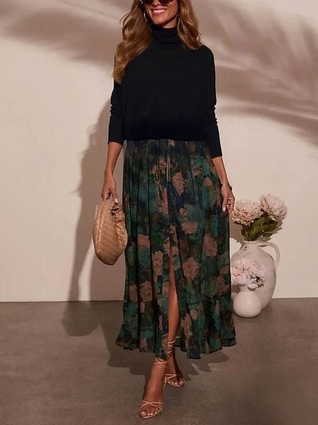 Milan Kiss Spódnica w kolorze zielono-granatowo-beżowym rozmiar: M. Brązowe spódniczki damskie Milan Kiss, m, bez wzorów, maxi, proste. Za 152.99 zł.