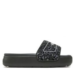 Klapki Puma. Szare klapki damskie Puma, bez wzorów, bez obcasa. Za 169.99 zł.