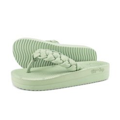 Japonki basenowe damskie Flip Flop Comfy Weave. Niebieskie klapki damskie Flip Flop, bez wzorów, bez obcasa. Za 91.00 zł.