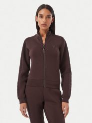 Guess Bluza V2YQ17 K7UW2 Brązowy ciemny Regular Fit. Brązowe bluzy bez kaptura damskie Guess, l, z wiskozy. Za 364.99 zł.