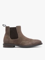 Szare welurowe sztyblety. Szare sztyblety męskie Ryłko, ze skóry, bez zapięcia. Za 599.99 zł.