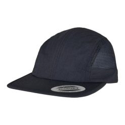 Nylonowa Czapka Z Daszkiem. Niebieskie czapki z daszkiem damskie FLEXFIT, bez wzorów, z materiału. Za 99.99 zł.