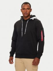 Alpha Industries Bluza 126803 Czarny Regular Fit. Czarne bluzy bez kaptura męskie Alpha Industries, m, z bawełny. Za 309.99 zł.