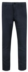 Eleganckie Męskie Spodnie, Zwężane (Slim Fit) – RIGON - Grafit z Granatem. Spodnie materiałowe męskie Rigon, bez wzorów, z elastanu, eleganckie. Za 179.00 zł.