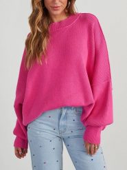 Milan Kiss Sweter w kolorze różowym rozmiar: L. Różowe swetry klasyczne damskie Milan Kiss, l, bez kołnierzyka. Za 184.46 zł.