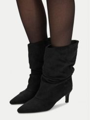 DeeZee Botki CEO-WS25319-02 Czarny. Czarne botki damskie DeeZee, bez obcasa, na słupku, bez zapięcia. Za 199.99 zł.