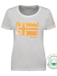 Geographical Norway Koszulka "Jonquille" w kolorze białym rozmiar: XL. Białe t-shirty damskie Geographical Norway, xl, bez wzorów, bez kołnierzyka. Za 48.28 zł.