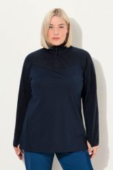Damskie bluza strecz pluszowy polar kołnierz typu półgolf długi rękaw. Niebieskie bluzy z kapturem damskie Ulla Popken, plus size, z dresówki. Za 239.99 zł.