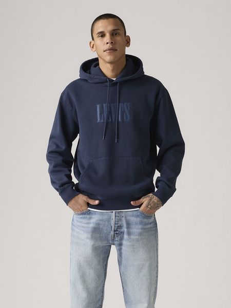 Levi's Bluza w kolorze granatowym rozmiar: L. Niebieskie bluzy z kapturem męskie Levi's, l, z bawełny. Za 131.12 zł.