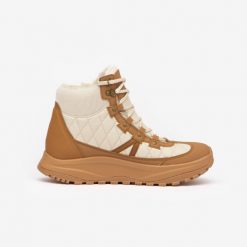 Buty turystyczne damskie Quechua NH500 Mid wodoodporne. Brązowe obuwie trekkingowe damskie QUECHUA, na zimę. W wyprzedaży za 229.99 zł.
