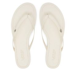 Japonki LAUREN RALPH LAUREN. Białe klapki damskie Lauren Ralph Lauren, bez wzorów, bez obcasa. Za 299.99 zł.