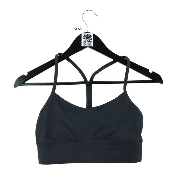 Lululemon biustonosz sportowy damski Flow y Evolve. Czarne biustonosze sportowe damskie LULULEMON, bez wzorów. Za 106.46 zł.