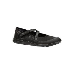 Buty do chodzenia damskie - baleriny PW 160 Br'easy czarne. Czarne baleriny damskie NEWFEEL, bez wzorów, z gumy, bez obcasa. Za 79.99 zł.