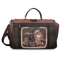 Brązowa Damska Duża Torba Podróżna Anekke. Brązowe torebki klasyczne damskie Anekke, bez wzorów, duże, bez dodatków. Za 699.00 zł.