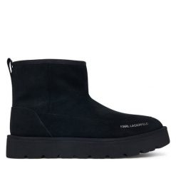 Śniegowce KARL LAGERFELD. Czarne buty zimowe męskie Karl Lagerfeld, bez zapięcia. Za 964.99 zł.